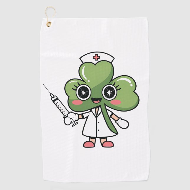 Serviette De Golf Shamrock Lucky Charm Nurse Kawaii Lucky Charme (Devant)