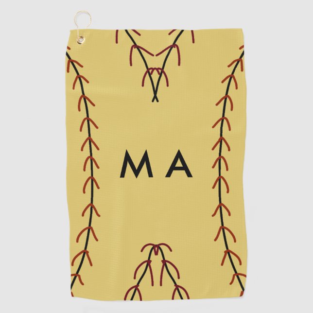 Serviette De Golf Simple monogramme ajouter votre nom lettre man min (Devant)