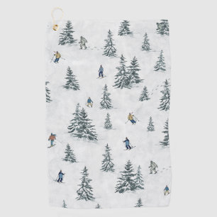 Serviette De Golf Skieurs alpins et yétis cachés - Ski alpin