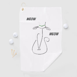 Serviette De Golf Slinky Black Cat Meow Meow Texte Personnalisé Yeux