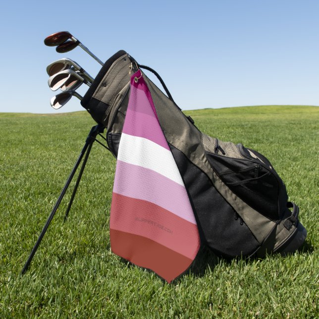 Serviette De Golf SlipperyJoe's lesbian pride flag feminine communit (Vert)