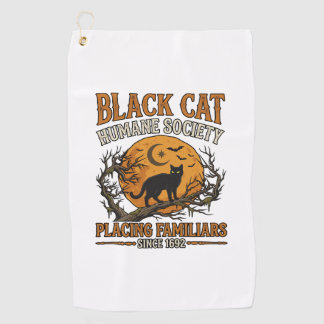 Serviette De Golf Société humanitaire du chat noir Halloween pleine