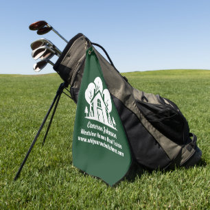 Serviette De Golf Société immobilière Maison verte personnalisée en