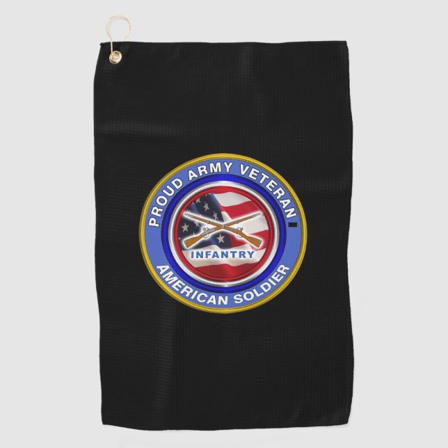 Serviette De Golf Soldat d'infanterie de l'Armée de terre fier (Devant)