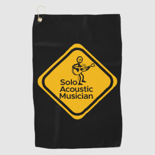 Serviette De Golf Solo Musicien Acoustique Golf Serviette jaune Logo