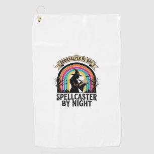 Serviette De Golf Sorcière Comptable Rétro Halloween Comptabilité De