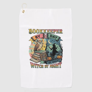 Serviette De Golf Sorcière de jour de comptable Nuit d'Halloween Hib
