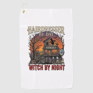 Serviette De Golf Sorcière de Nuit de Coiffeur Halloween Salon Crâne