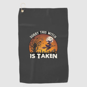 Serviette De Golf Sorcière est prise Balai Arbre Cimetière Halloween