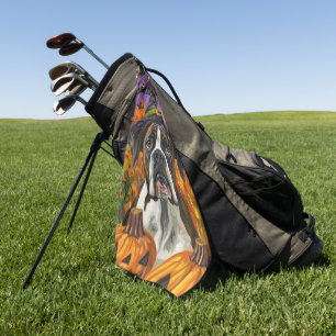 Serviette De Golf Sorcière et citrouille d'Halloween Boxer effrayant