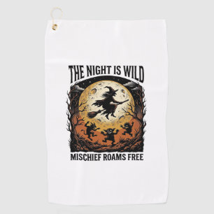 Serviette De Golf Sorcière Vintage Halloween Lunes Méfaits Graphique