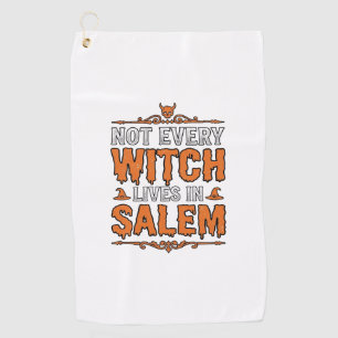 Serviette De Golf Sorcière Vintage Salem Halloween Typographie Desig