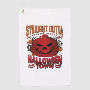 Serviette De Golf Sortis d'Halloween Town Fantômes de citrouille rou