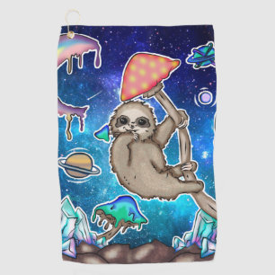 Serviette De Golf Space Galaxy Sloth Cosmic Champignons Bizarre Crys