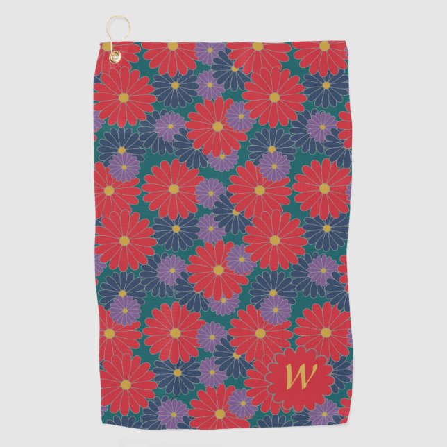 Serviette De Golf Splashy Fall Floral Golf Towne (Devant)