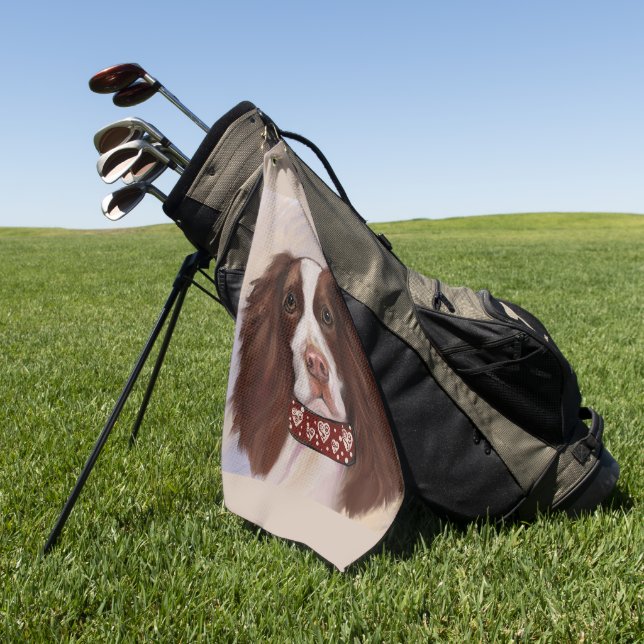 SERVIETTE DE GOLF SPRINGER SPANIEL ANGLAIS        (Vert)