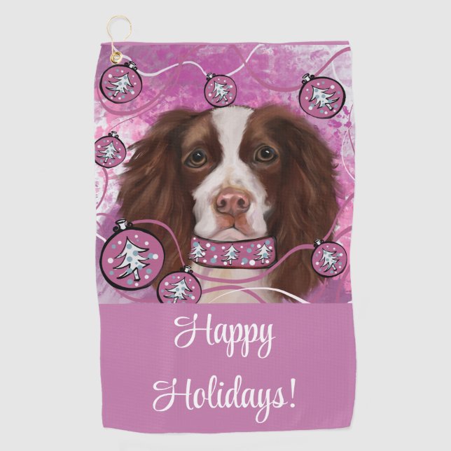 SERVIETTE DE GOLF SPRINGER SPANIEL ANGLAIS        (Devant)