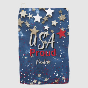 Serviette De Golf Star Spanged USA Fière