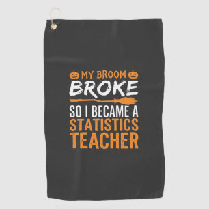 Serviette De Golf Statistiques drôles d'Halloween Professeur Balai D