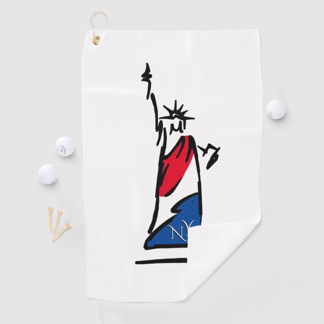 Serviette De Golf Statue de la Liberté / Lady Liberty Stripes (En situation)