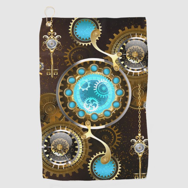 Serviette De Golf Steampunk Rusty Background (Devant)