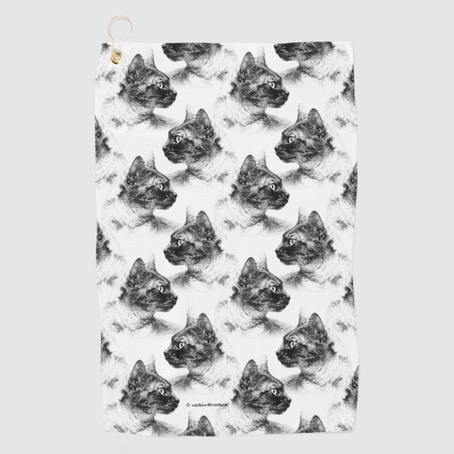Serviette De Golf Stella le chat gris (Devant)