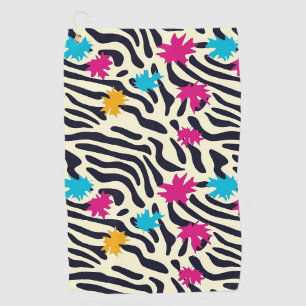 Serviette De Golf Stripes zébrées Abstraites avec pellicule de peint