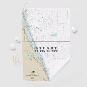 Serviette De Golf Stuart Florida Graphique Nautique Latitude Longitu