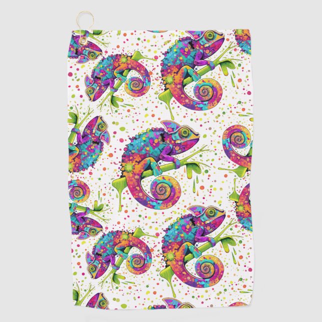 Serviette De Golf Style d'aquarelle des teintures Chameleon (Devant)