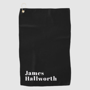 Serviette De Golf Stylish Editable Retro Modern Name (ou autre texte