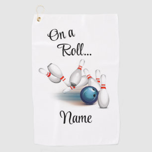 Serviette De Golf Sur un rouleau...Serviette de quilles personnalisé