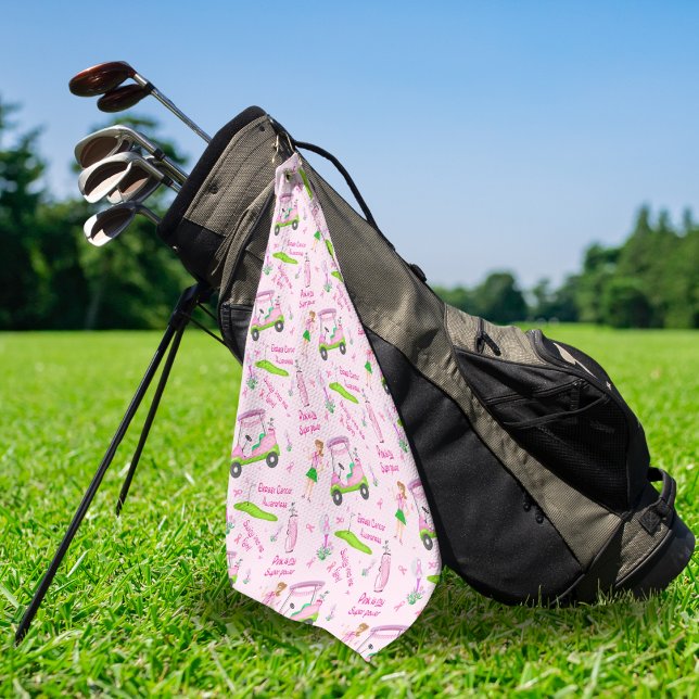 Serviette De Golf Swing Pink Golfer Sensibilisation au cancer du sei (Swing for Hope: Unite on the Green with Our Breast Cancer Awareness Towel!)