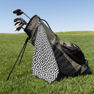 Serviette De Golf Symbole aztèque Bloc Motif noir+blanc A