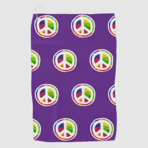 Serviette De Golf Symbole du signe de paix psychédélique