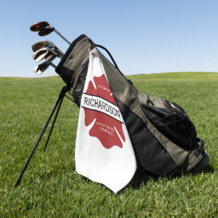 Serviette De Golf Symbole logo rouge du pompier personnalisé