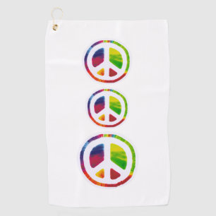 Serviette De Golf Symboles des signes de paix psychédéliques
