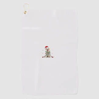 Serviette De Golf T-shirt de Noël moche avec chien Boxer blanc drôle