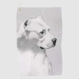 Serviette De Golf Tableau Dogo Argentino - Art Chien original