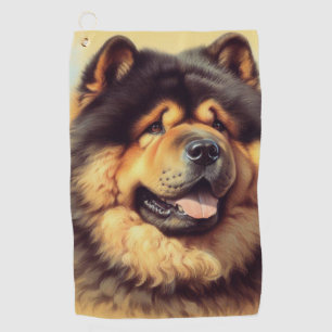 Serviette De Golf Tableau vintage Chow-Chow