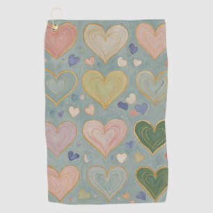 Serviette De Golf Tapisserie Pastel Heart