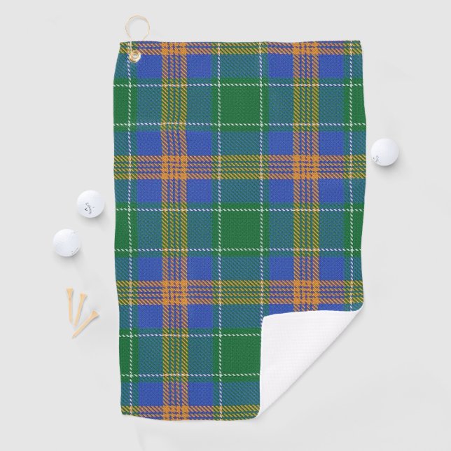 Serviette De Golf Tartan d'Irlandais de MacAuliffe McAuliffe de clan (En situation)