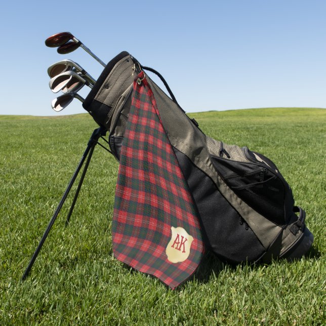Serviette De Golf Tartan écossais moderne de Chisholm (Vert)