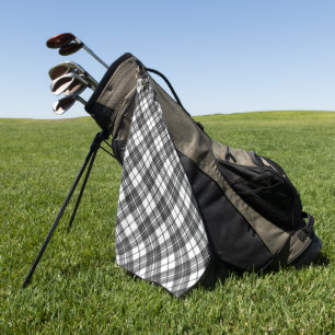 Serviette De Golf Tartan motif vacances Noël noir blanc