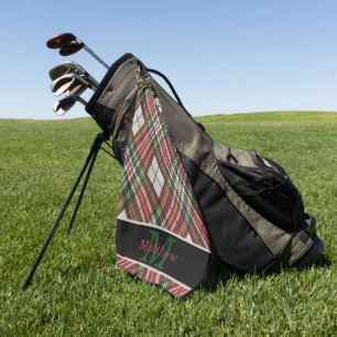 Serviette De Golf Tartan Plaid coloré Monogramme initial