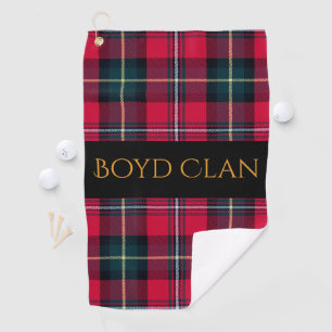 Serviette De Golf Tartan rouge avec nom ou initial
