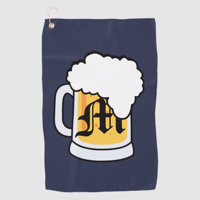 Serviette De Golf Tasse de bière pression de monogramme (Devant)