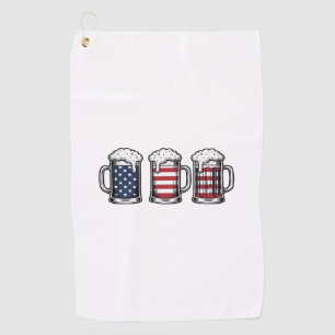 Serviette De Golf Tasses à bière patriotiques Vintage Vector Design 