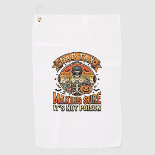 Serviette De Golf Taxe Papa Drôle Halloween Squelette Bonbons_1