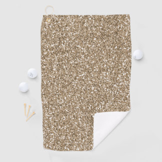 Serviette De Golf Teddy Bear Brown Gold Parties scintillant     