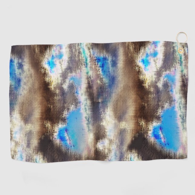 Serviette De Golf Teinte bleue et brune dans un bois brut (Horizontal)